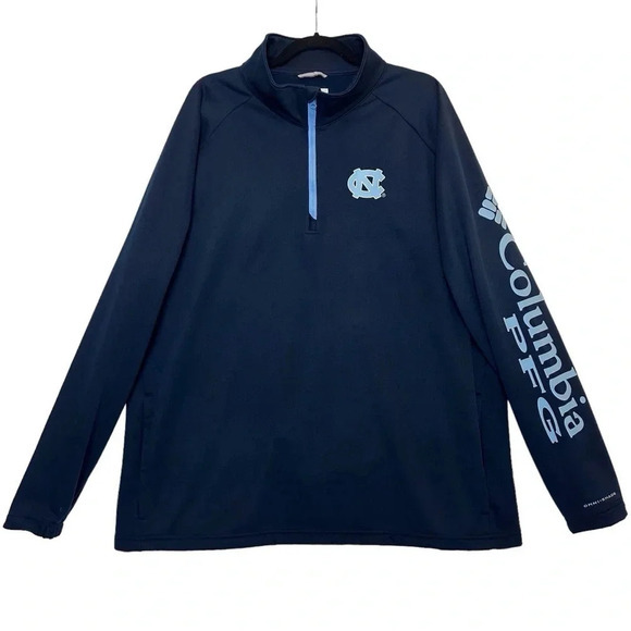 COLUMBIA Men's North Carolina Tar Heels Navy Quarter-Zip Pullover XXL - Picture 12 of 13
